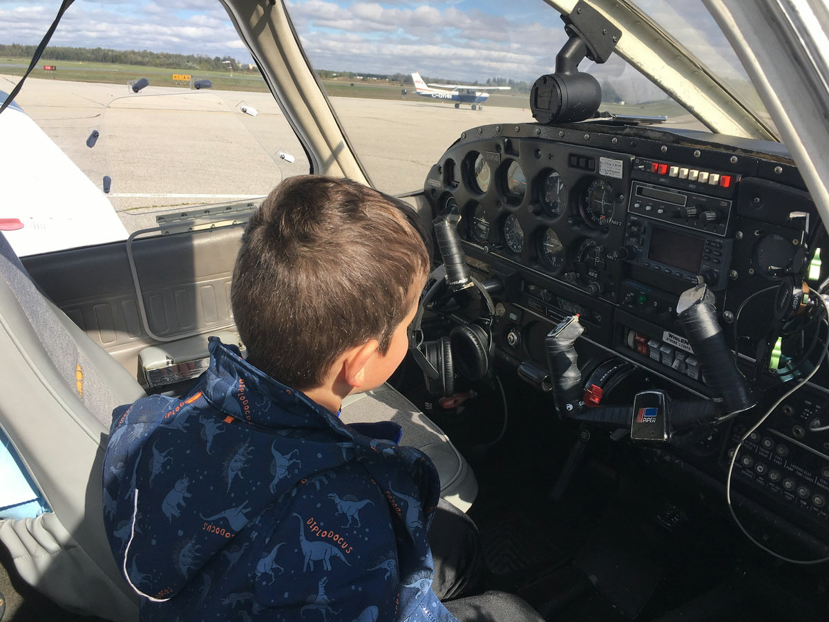 Grandson in the cockpit